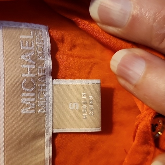 Micheal Kors Orange Button-Up Blouse - Picture 5 of 8